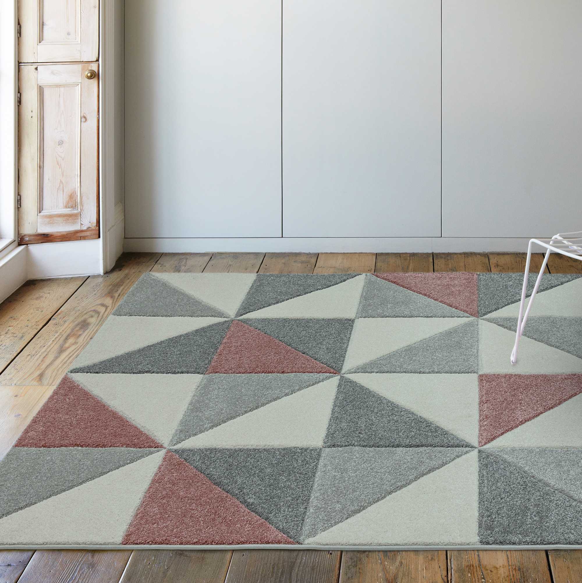 Sketch Cubic Geometric Rugs in SK05 Pink – The Rug Seller