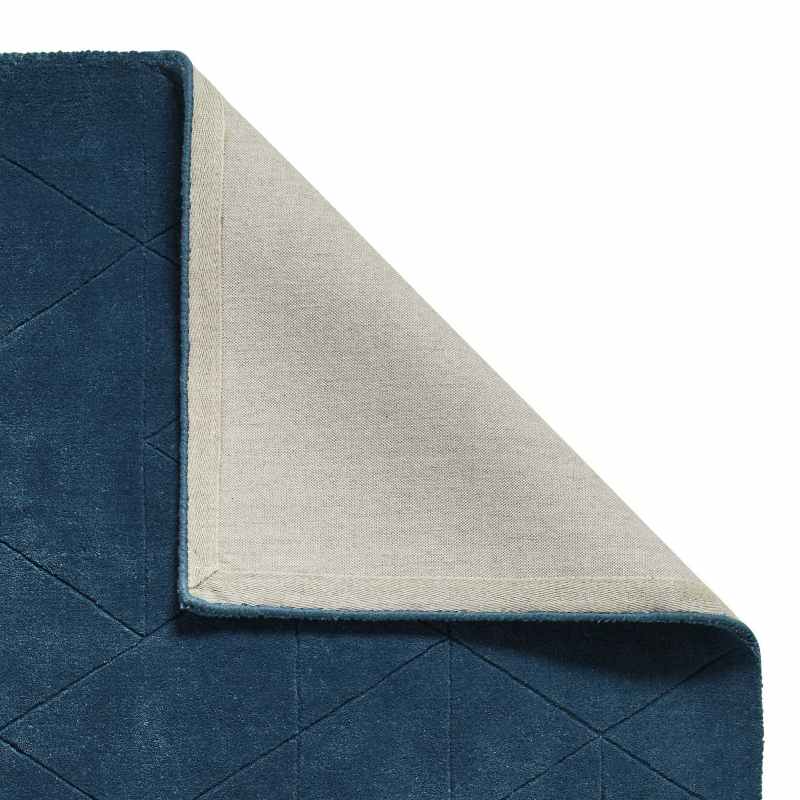 Kasbah KB2025 Geometric Wool Rugs in Dark Teal Blue