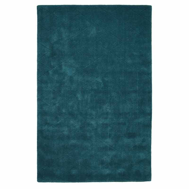 Kasbah KB2025 Geometric Wool Rugs in Jewel Green