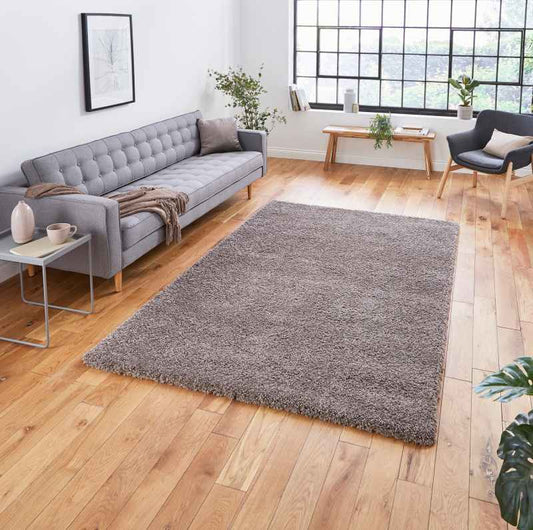 Sierra 9000 Plain Shaggy Rugs in Beige