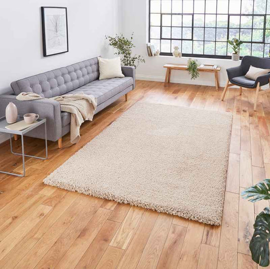 Sierra 9000 Plain Shaggy Rugs in Camel Beige