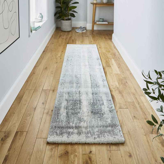 Brooklyn 8595 Abstract Hall Runner in Ivory Grey Green