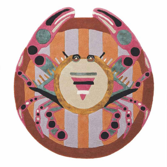 Zodiac Cancer Star Sign Circle Round Wool Rugs 161405 by Ted Baker