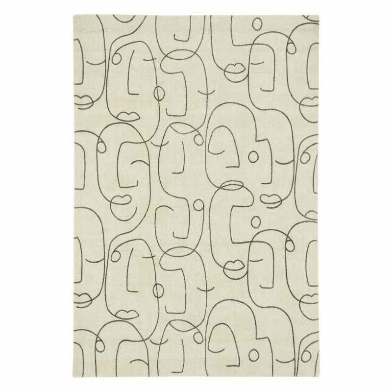 Epsilon Contemporary Face Wool Rugs by Scion in 023801 Charcoal Grey