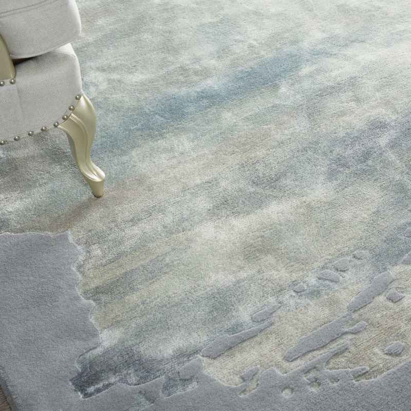 Prismatic PRS19 Abstract Wool Rugs in SFMSL Grey Blue