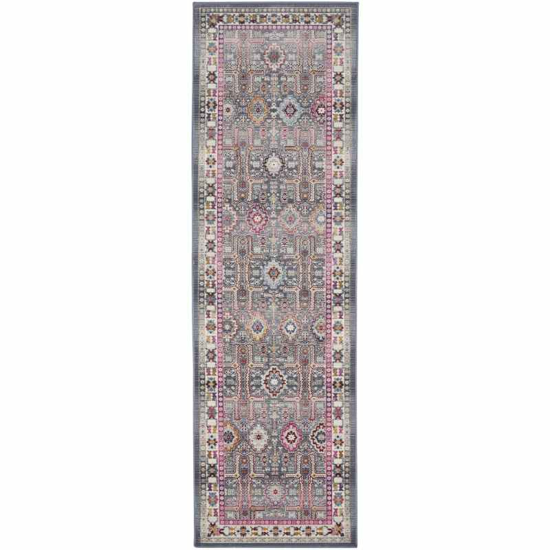 Vintage Kashan Traditional Runner Rugs VKA05 by Nourison in Grey Multi