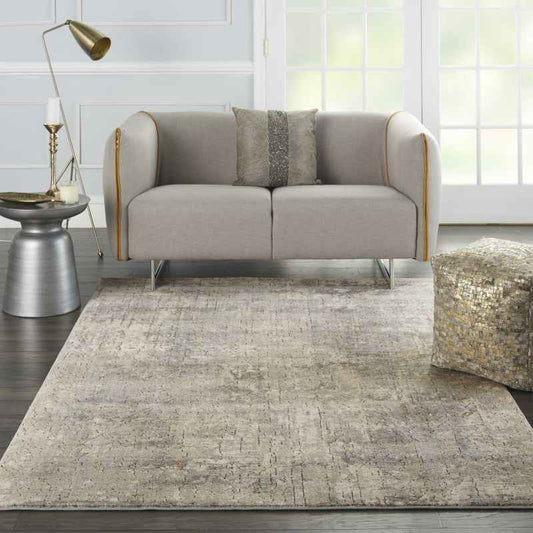Quarry QUA03 Abstract Distressed Rugs in Beige Grey