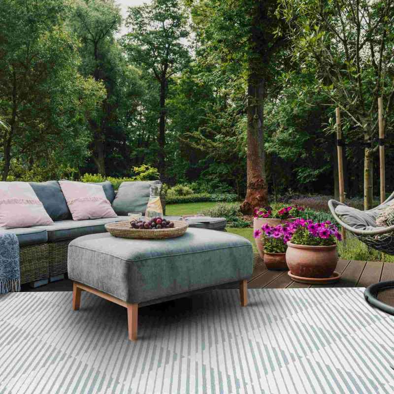 Jazz Jaz08 Indoor Outdoor Geometric Rugs in Blue