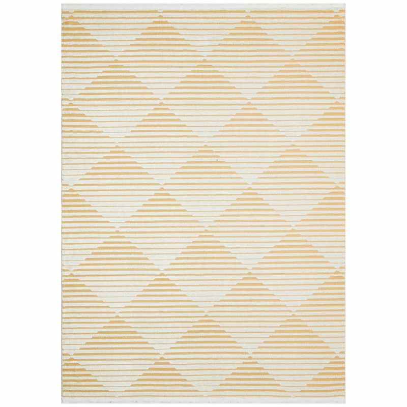 Jazz Jaz12 Indoor Outdoor Geometric Rugs in Amber Yellow