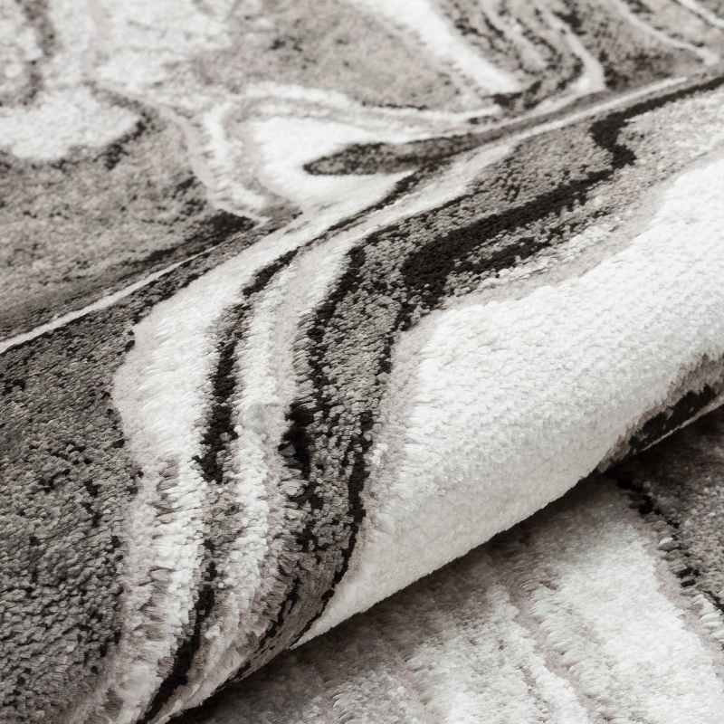 Blaze BLZ01 Abstract Marble Rugs in Silver Grey