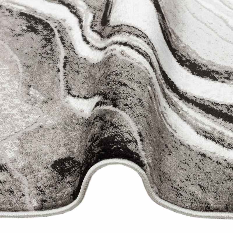 Blaze BLZ01 Abstract Marble Rugs in Silver Grey