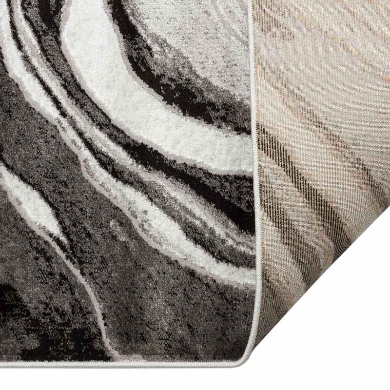 Blaze BLZ01 Abstract Marble Rugs in Silver Grey
