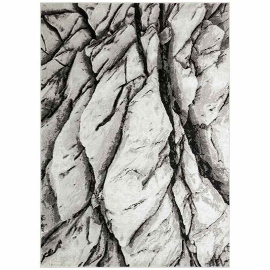 Blaze BLZ04 Abstract Marble Rugs in Silver Grey