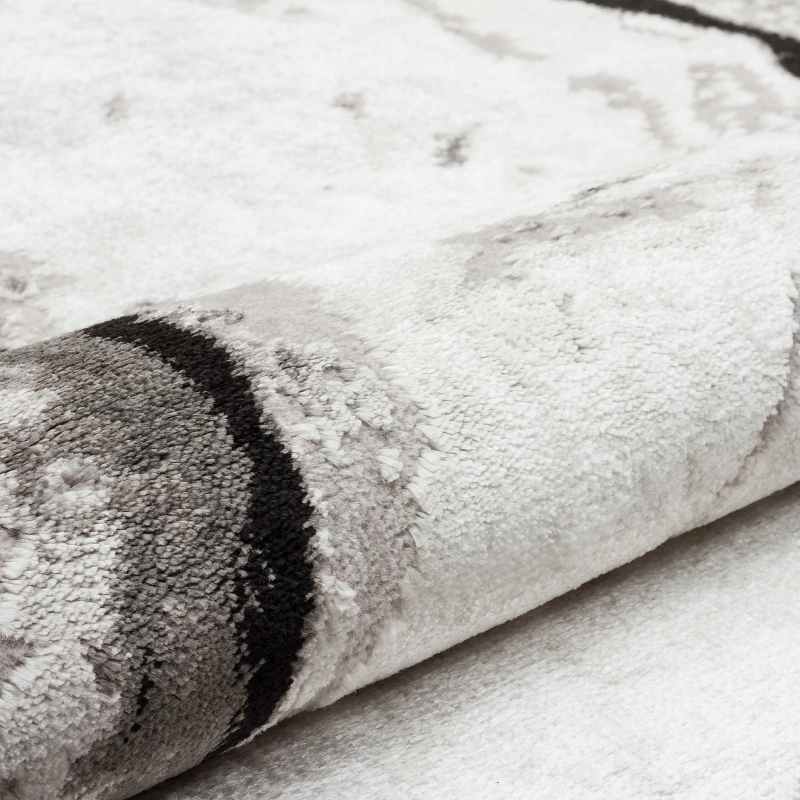 Blaze BLZ04 Abstract Marble Rugs in Silver Grey