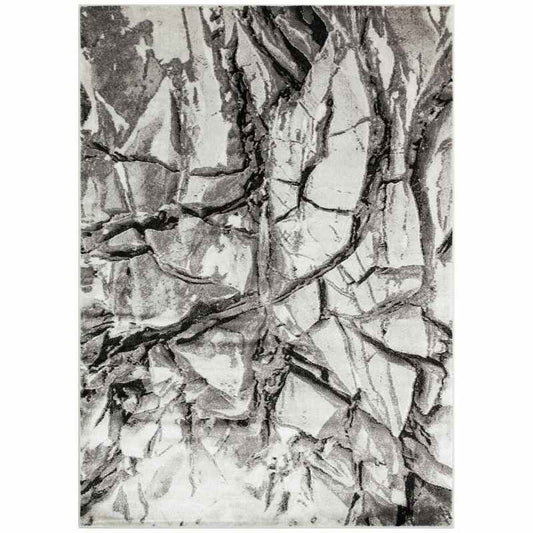 Blaze BLZ07 Abstract Marble Rugs in Silver Grey
