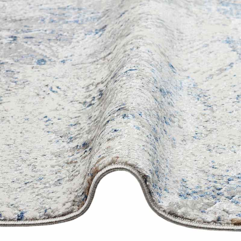 Dalia DAL01 Abstract Rugs in Ivory Blue