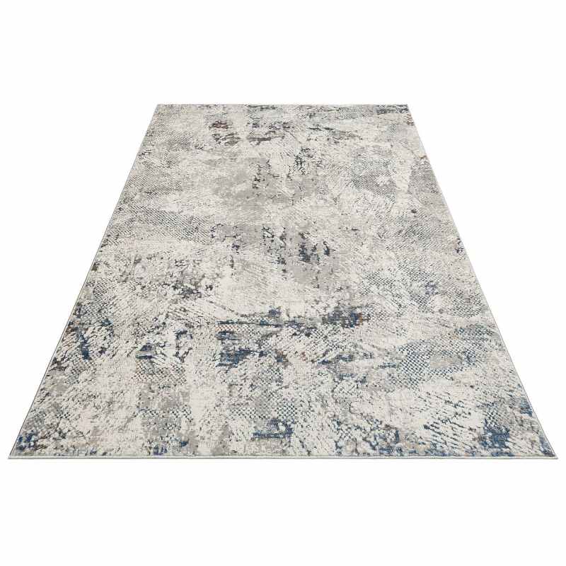Dalia DAL01 Abstract Rugs in Ivory Blue