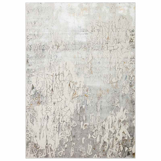 Dalia DAL07 Abstract Rugs in Ivory Silver Grey