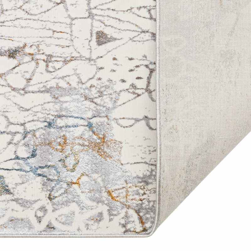 Dalia DAL07 Abstract Rugs in Ivory Silver Grey