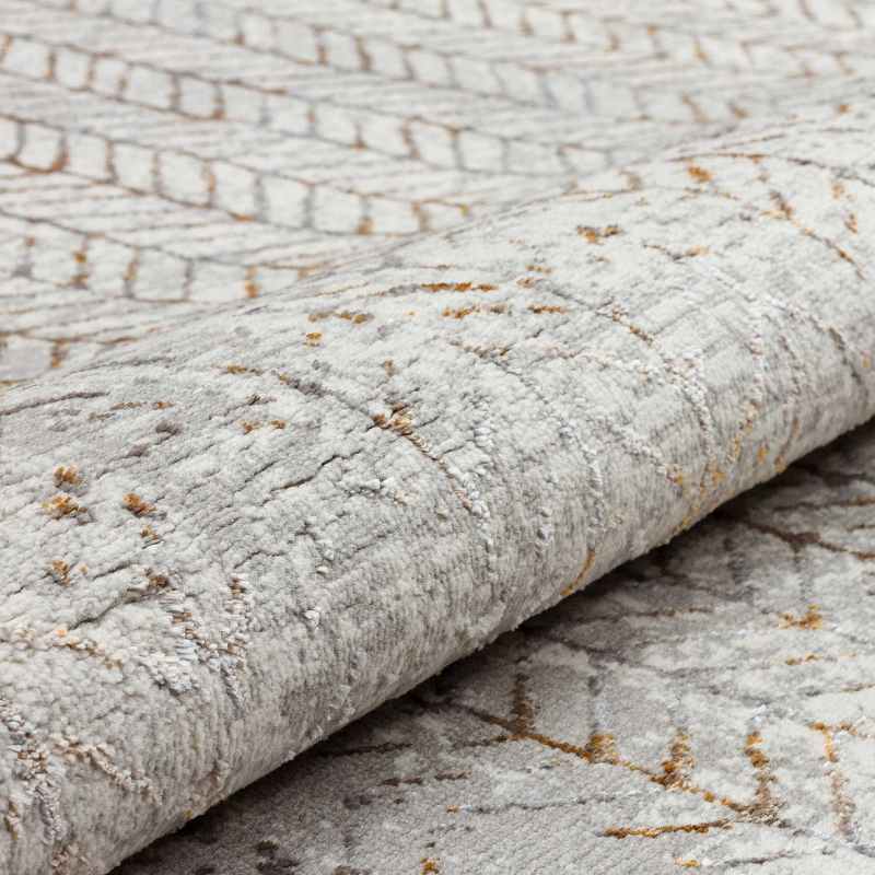 Dalia DAL11 Abstract Rugs in Silver Copper