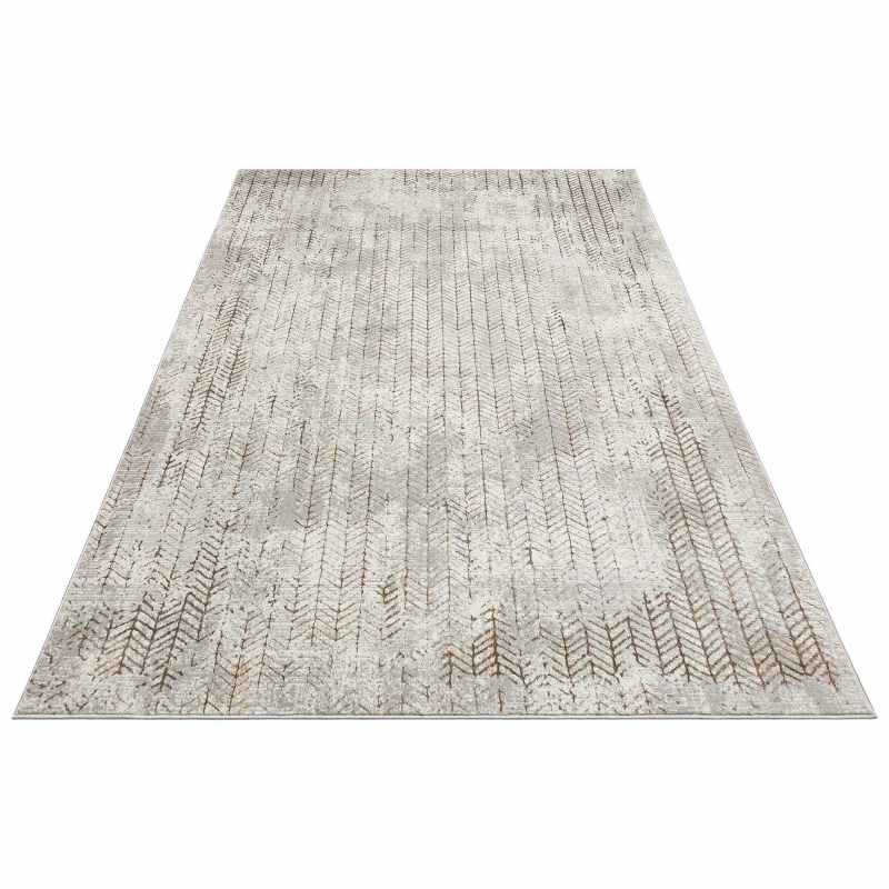 Dalia DAL11 Abstract Rugs in Silver Copper