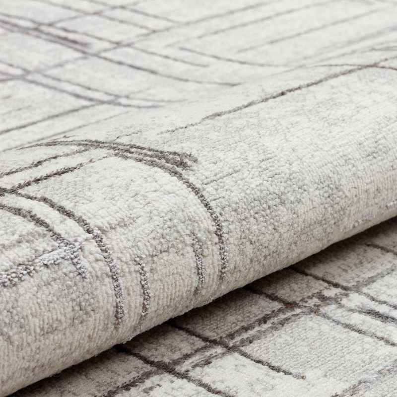 Dalia DAL12 Abstract Rugs in Ivory Grey