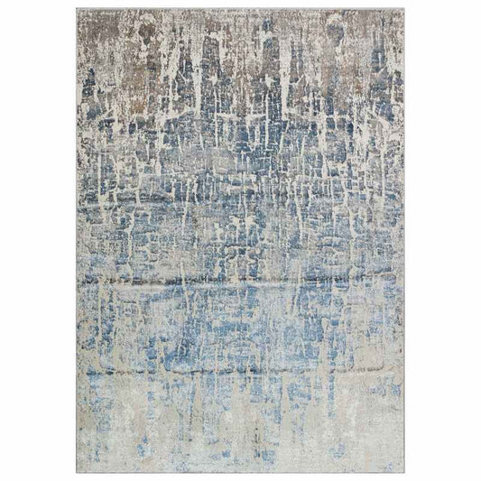 Dalia DAL17 Abstract Rugs in Silver Blue