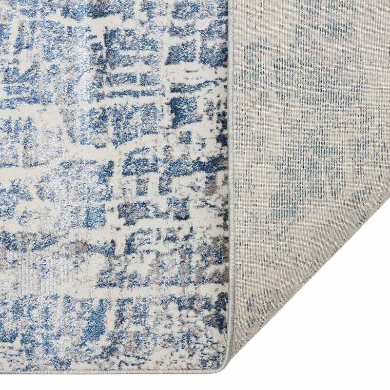 Dalia DAL17 Abstract Rugs in Silver Blue