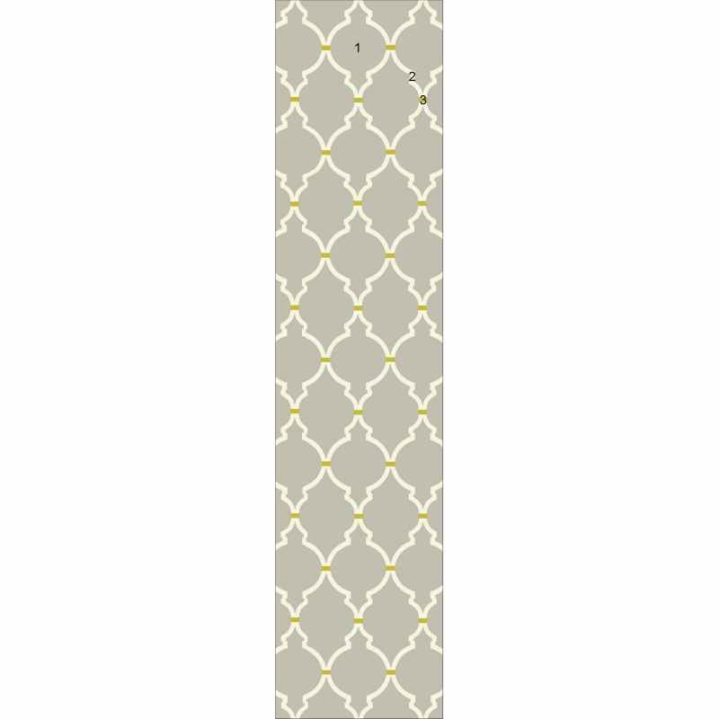 Empire Trellis Wool Runner Rugs in Stone 45501 by Sanderson
