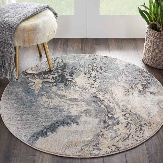 Maxell Abstract Circle Rugs MAE08 by Nourison in Grey
