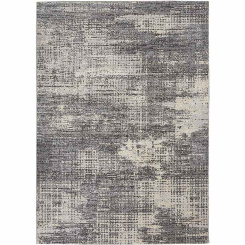 Rush Abstract Rugs CK953 by Designer Calvin Klein in Grey Beige