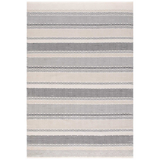 Boardwalk Stripe Indoor Outdoor Rugs in Grey Multi
