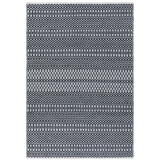 Halsey Geometric Indoor Outdoor Rugs in Black