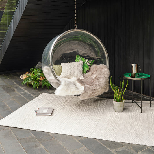Halsey Geometric Indoor Outdoor Rugs in Natural Beige