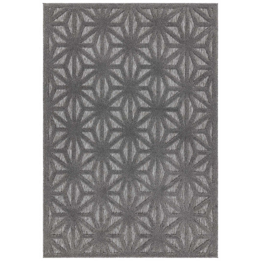 Salta Star Geometric Indoor Outdoor Rugs in SA01 Grey