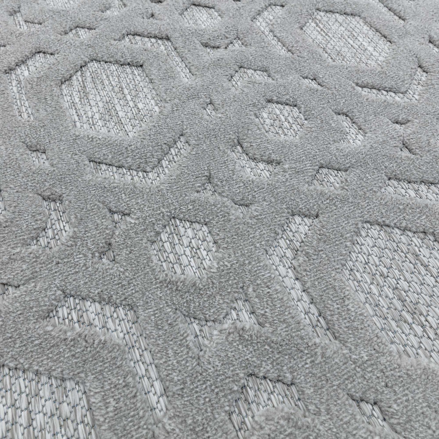 Salta Geometric Outdoor Rugs in SA03 Grey
