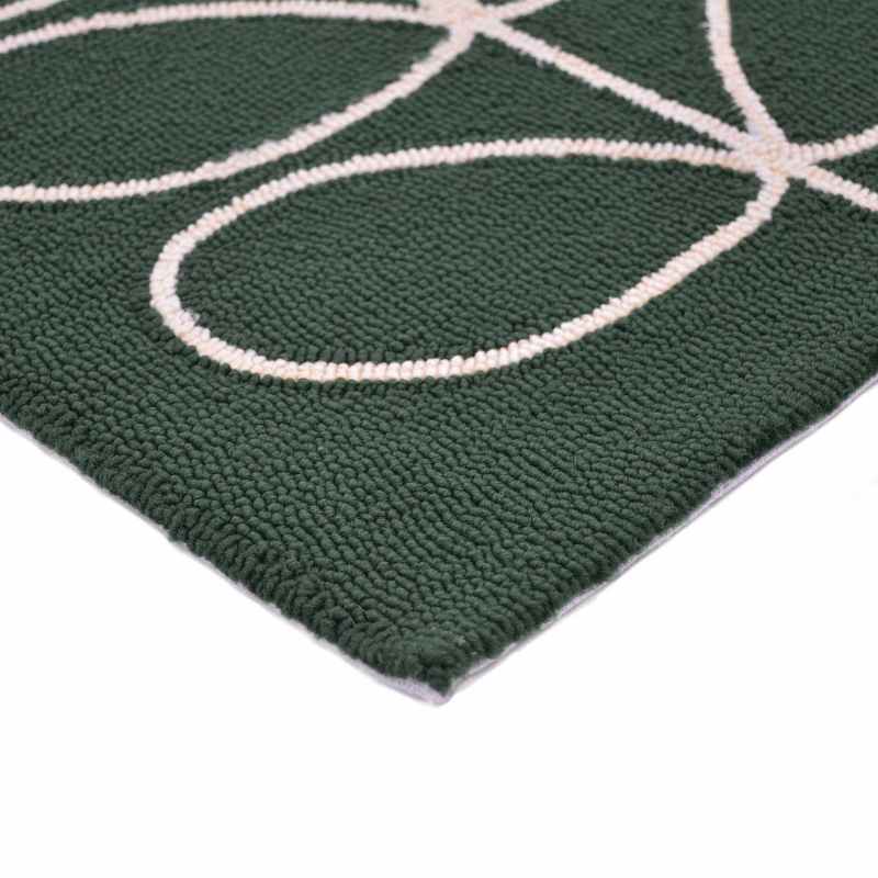Linear Stem indoor outdoor Rugs 460507 in Jade Green by Orla Kiely