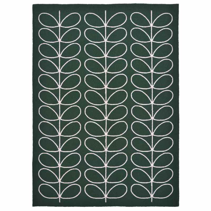 Linear Stem indoor outdoor Rugs 460507 in Jade Green by Orla Kiely