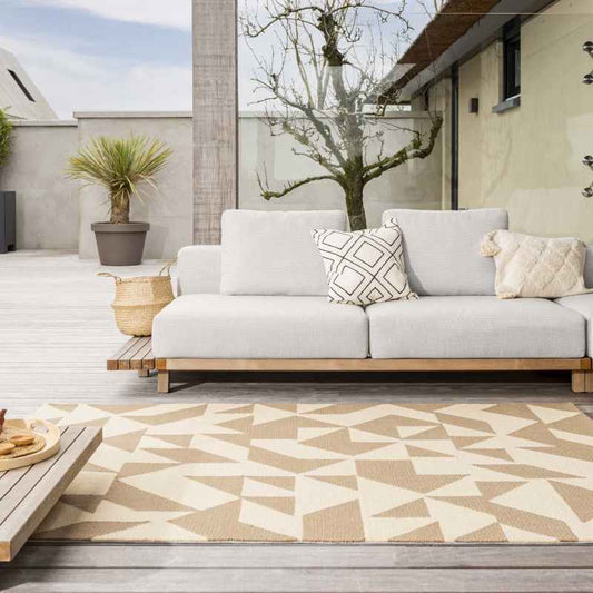Habitat Yerba Indoor Outdoor Geometric Rugs in Beige 411601