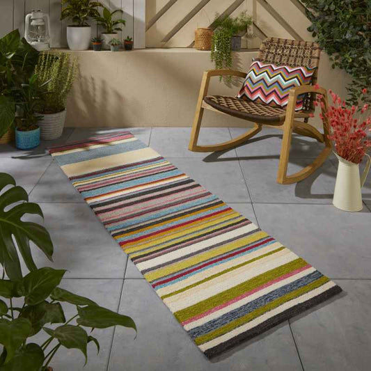 Habitat LaVida Indoor Outdoor Stripe Runner Rugs in Multi 476801