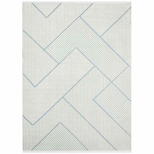Jazz Jaz13 Geometric Indoor Outdoor Rugs in Blue