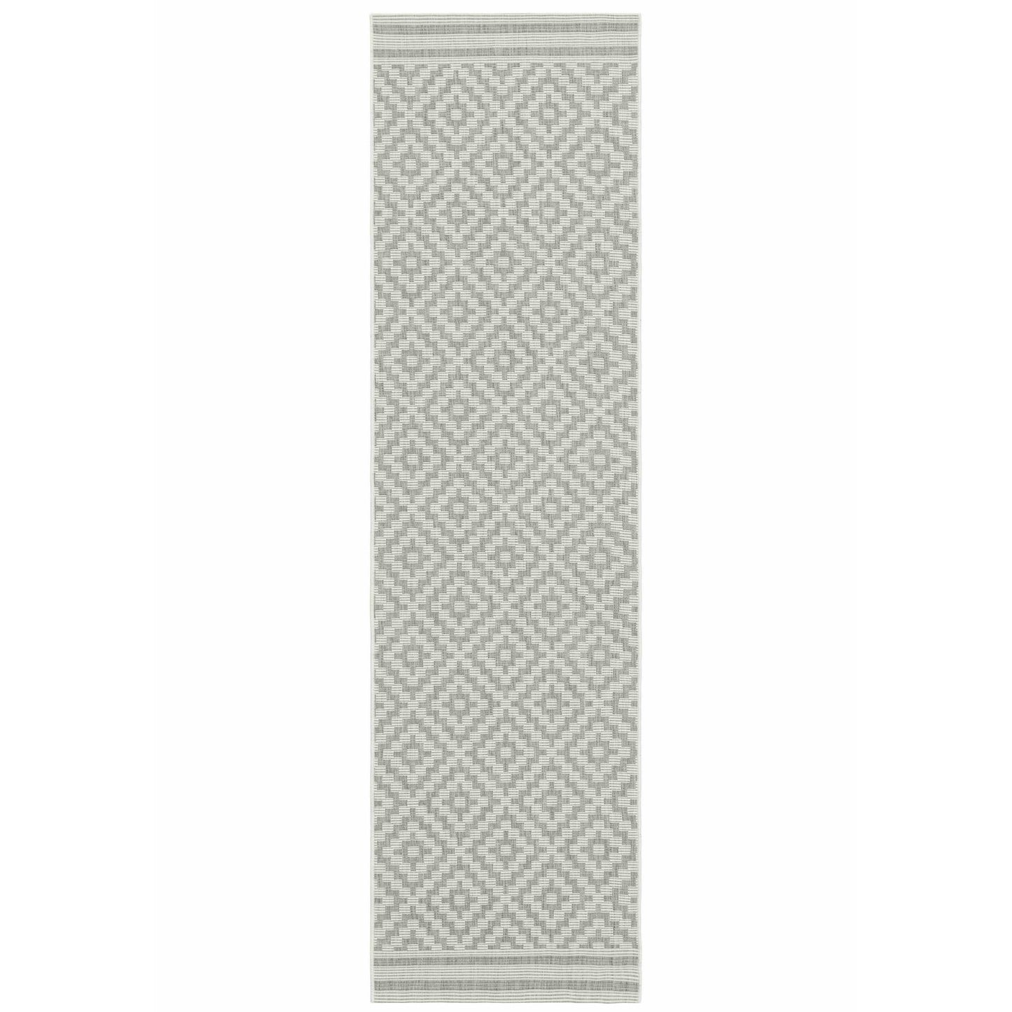 Patio PAT11 Diamond Indoor Outdoor Runner Rugs in Grey