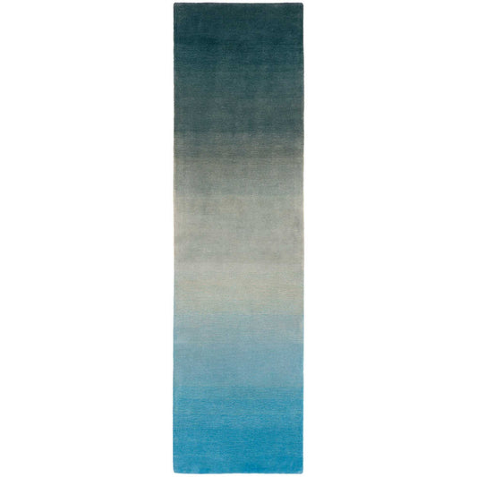 Ombre Wool Runner Rugs in Blue