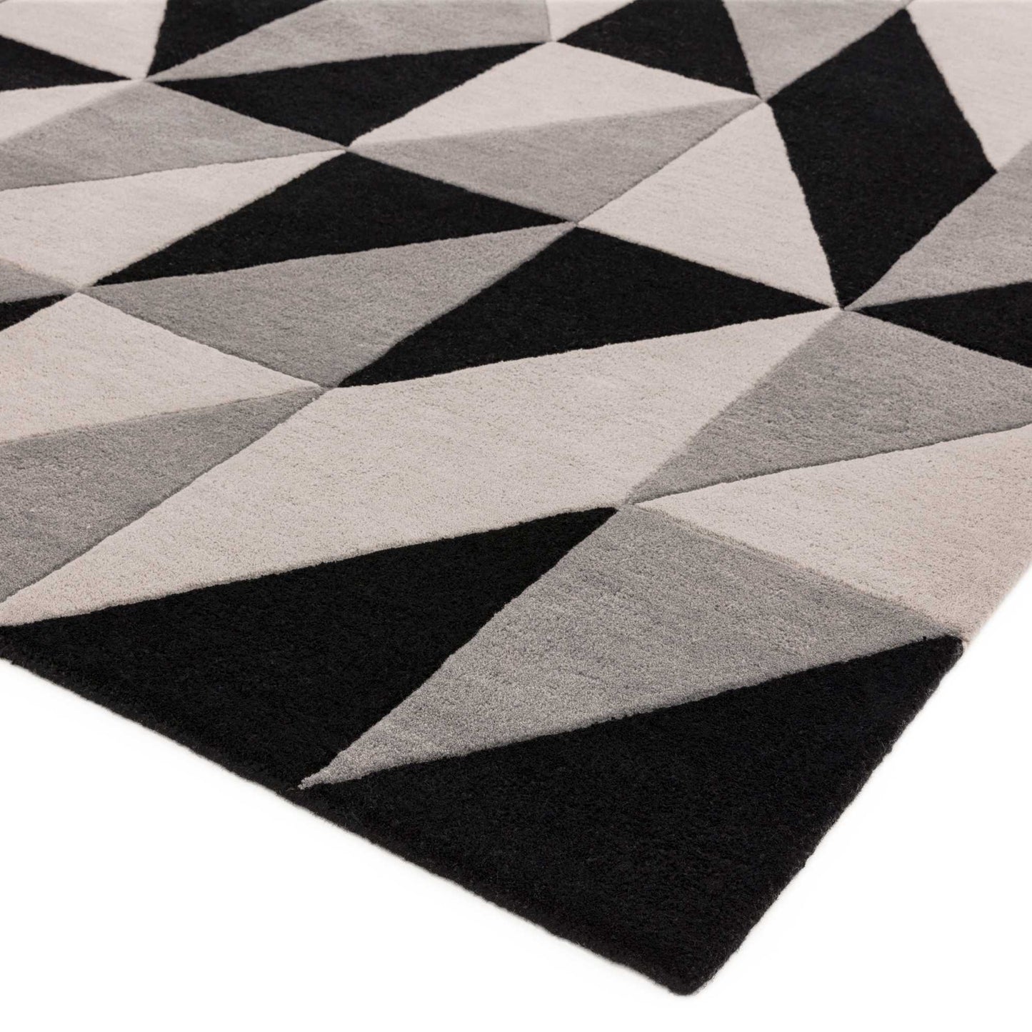 Reef Flag Geometric Wool Runner Rugs RF08 in Grey