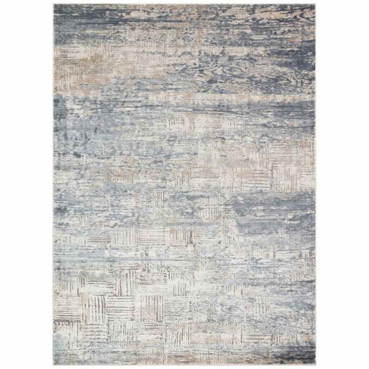 Luzon Abstract Rugs By Concept Loom LUZ805 in Blue Ivory