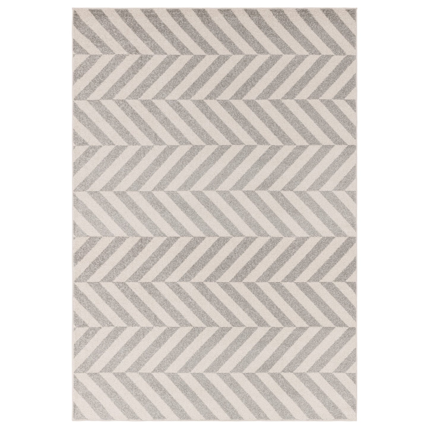 Muse MU07 Geometric Chevron Woven Rugs in Grey