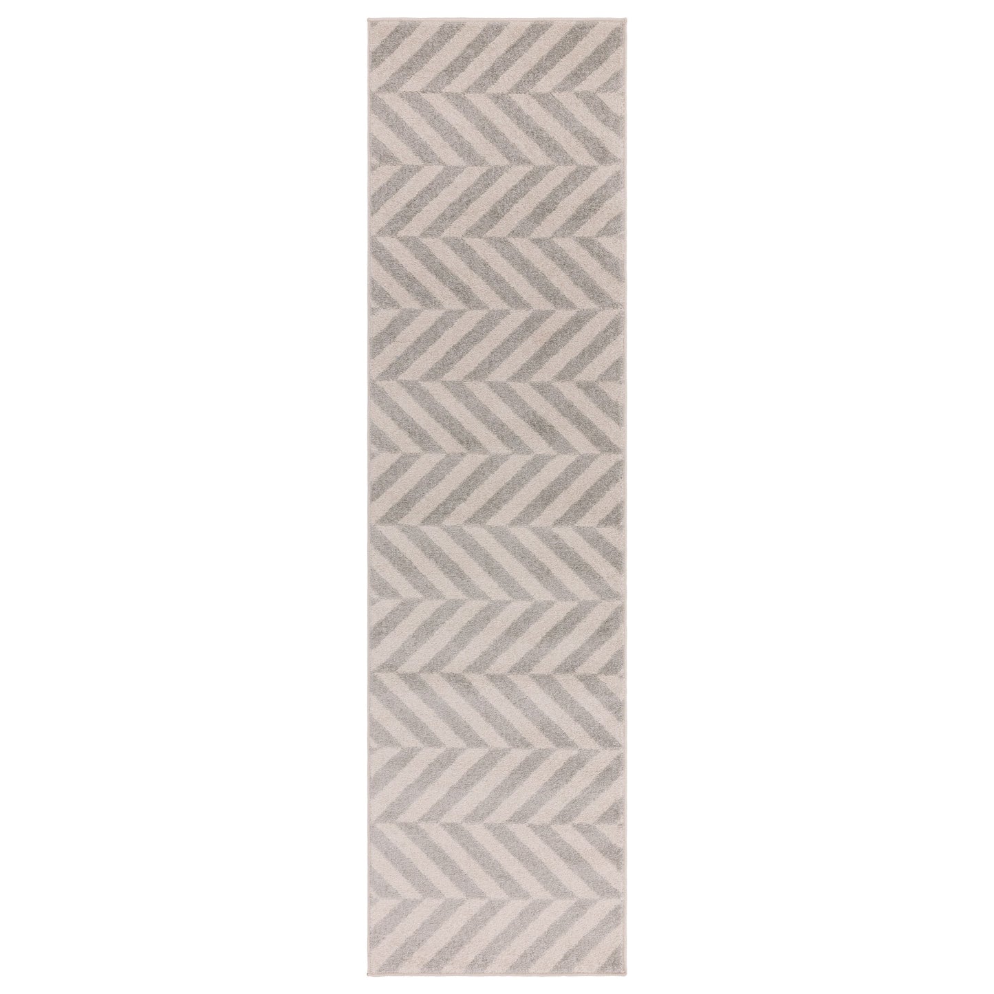 Muse MU07 Geometric Chevron Woven Runner Rugs in Grey