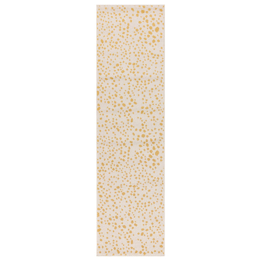 Muse MU12 Abstract Spotty Woven Runner Rugs in Yellow Cream