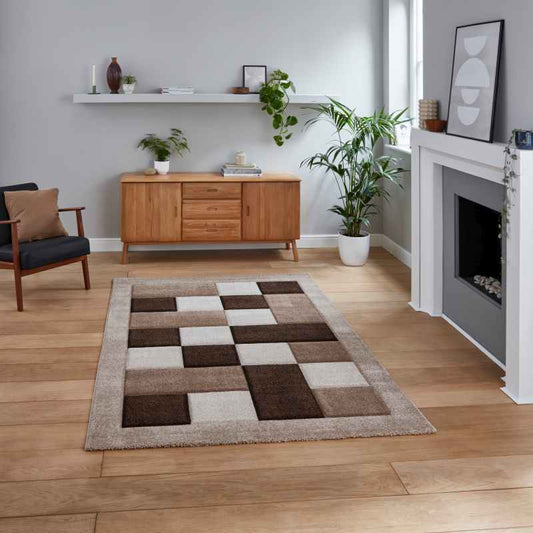 Brooklyn Modern Blocks Rugs BRK04 in Beige