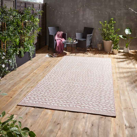 Coast A055 Indoor Outdoor Rug in Rose Cream